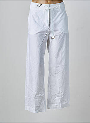 Pantalon flare fermeture zippée sous rabat avec crochet blanc SEVENTY femme