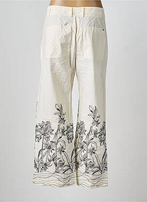 Pantalon flare fermeture zippée sous rabat avec crochet beige SEVENTY femme