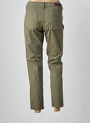 Pantalon 7/8 fermeture zippée sous rabat boutonné vert DENIM STUDIO femme