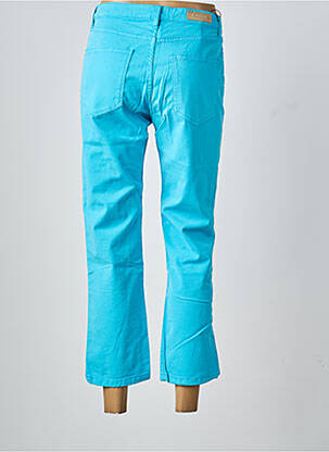 Pantalon 7/8 fermeture zippée sous rabat boutonné bleu DENIM STUDIO femme