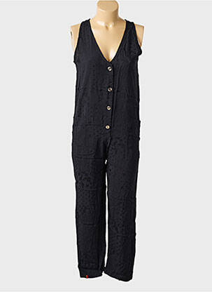 Combi-pantalon fermeture boutonnée sur le devant sans manche noir MAEVY femme