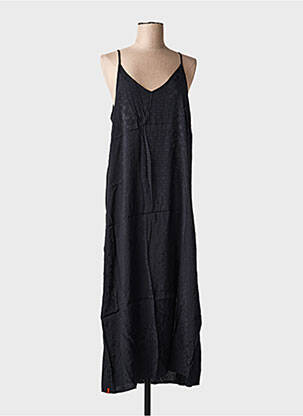 Robe longue coupe fluide fines bretelles noir MAEVY femme