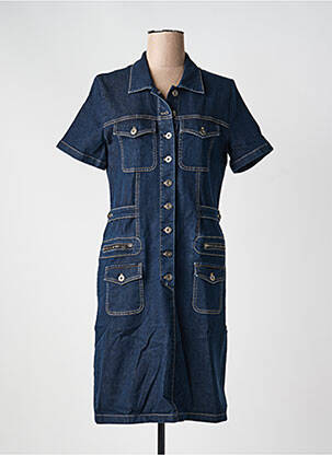 Robe mi-longue manches courtes manches courtes bleu NATHALIE CHAIZE femme