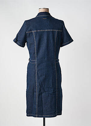 Robe mi-longue manches courtes manches courtes bleu NATHALIE CHAIZE femme