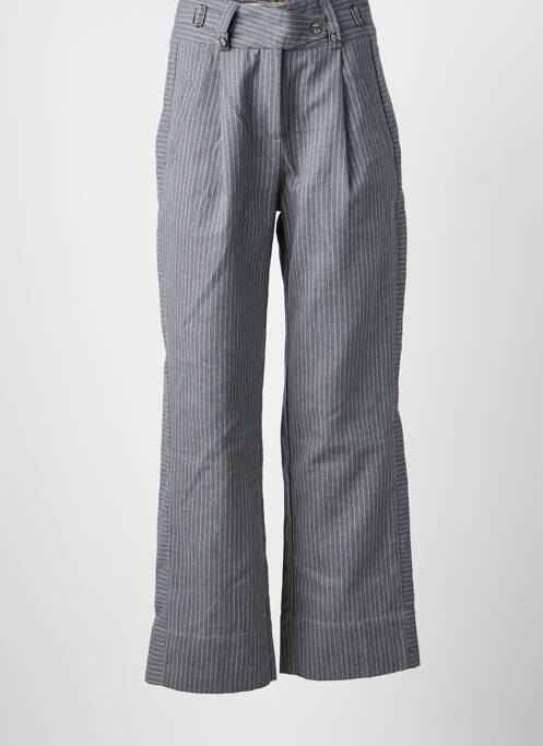 Pantalon droit fermeture zippée sous rabat boutonné gris SKATÏE femme