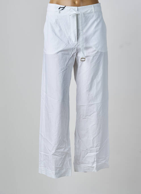 Pantalon flare fermeture zippée sous rabat avec crochet blanc SEVENTY femme