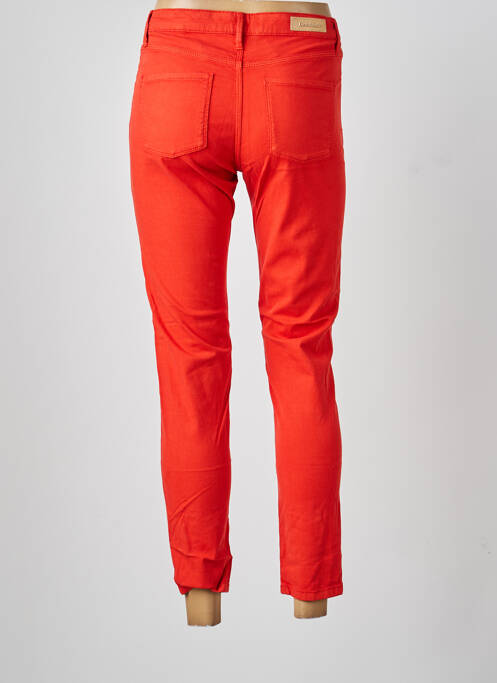 Pantalon 7/8 fermeture zippée sous rabat boutonné orange DENIM STUDIO femme