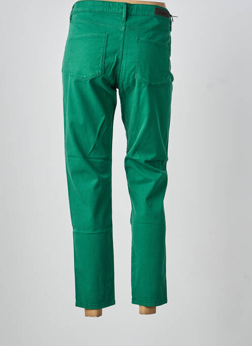 Pantalon 7/8 fermeture zippée sous rabat boutonné vert DENIM STUDIO femme
