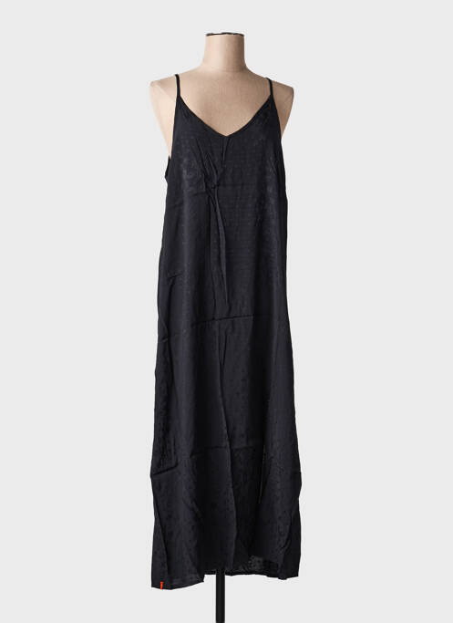 Robe longue coupe fluide fines bretelles noir MAEVY femme