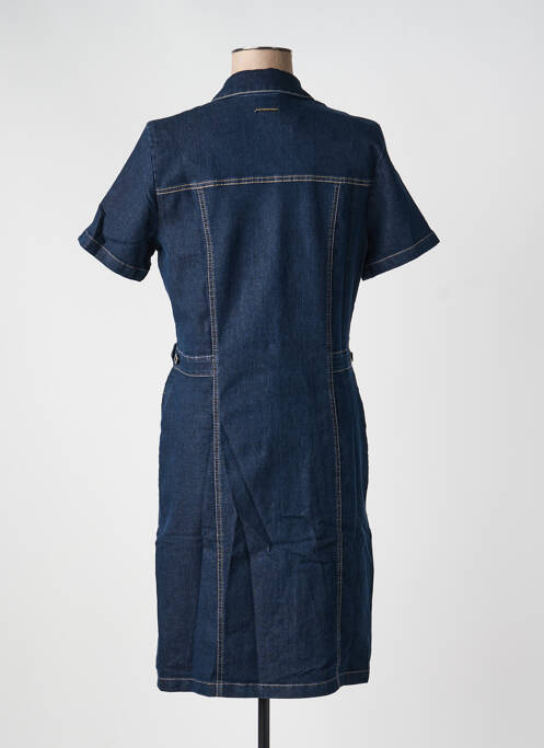 Robe mi-longue manches courtes manches courtes bleu NATHALIE CHAIZE femme