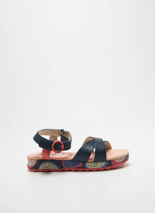 Sandales/nu pieds fermeture scratch bout ouvert bleu CAMPER fille