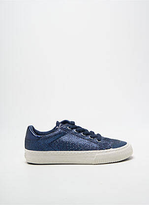 Baskets tissage tissage pailleté bout rond bleu VICTORIA fille