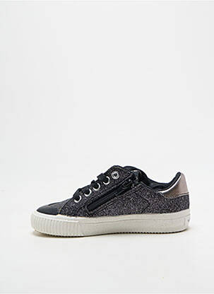 Baskets tissage tissage pailleté bout rond noir VICTORIA fille