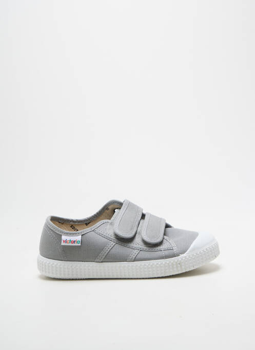 Baskets fermeture scratch bout rond gris clair VICTORIA garcon