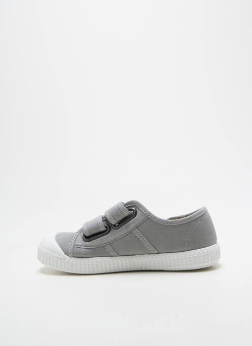 Baskets fermeture scratch bout rond gris clair VICTORIA garcon