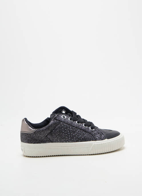 Baskets tissage tissage pailleté bout rond noir VICTORIA fille