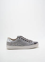 Baskets tissage tissage pailleté talon plat jusqu'à 3cm argent VICTORIA femme