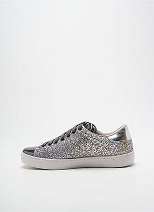 Baskets tissage tissage pailleté talon plat jusqu'à 3cm argent VICTORIA femme