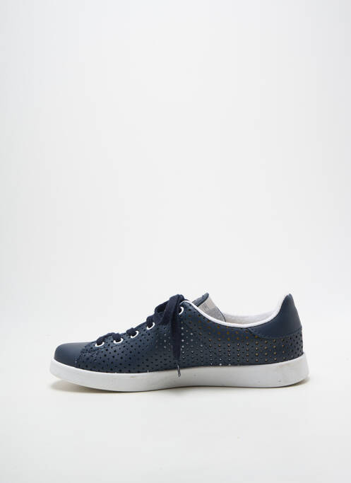 Baskets bout rond talon plat jusqu'à 3cm bleu VICTORIA femme