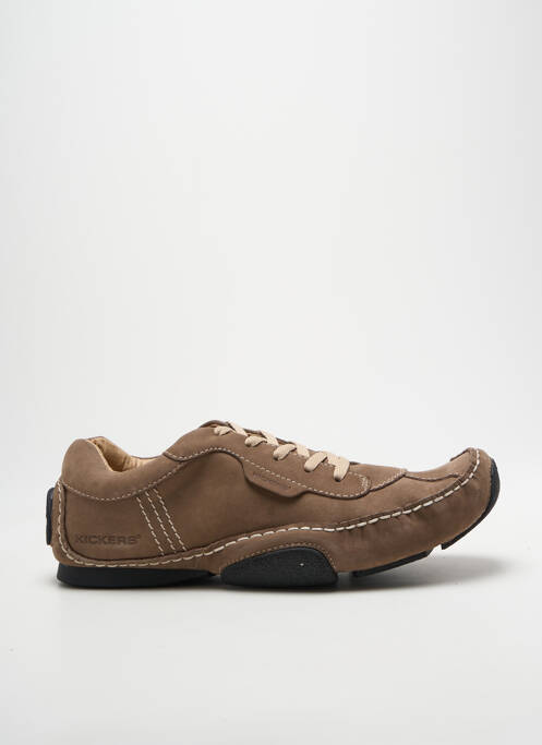 Baskets semelle amovible bout rond marron KICKERS homme