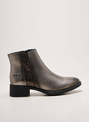 Bottines/boots tissage satiné talon de 4 à 6cm argent COTEMER femme