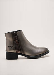 Bottines/boots tissage satiné talon de 4 à 6cm argent COTEMER femme