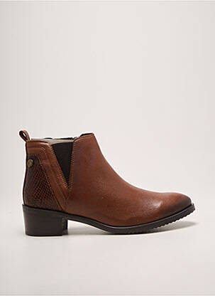 Bottines/boots tissage satiné talon de 4 à 6cm marron REBELLES femme