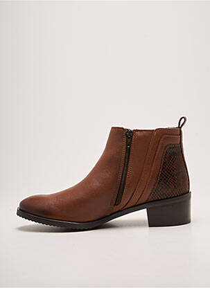 Bottines/boots tissage satiné talon de 4 à 6cm marron REBELLES femme