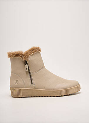 Bottines/boots fourrée talon plat jusqu'à 3cm beige REMONTE femme