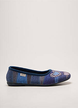 Chaussons/pantoufles bout rond talon plat jusqu'à 3cm bleu LA MAISON DE L'ESPADRILLE femme