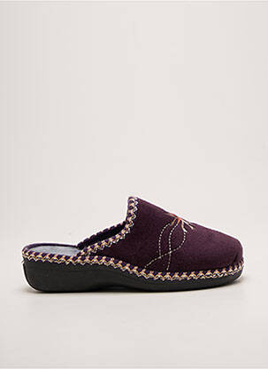 Chaussons/pantoufles bout rond talon de 4 à 6cm violet LA MAISON DE L'ESPADRILLE femme