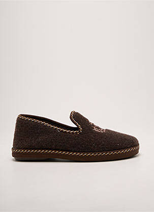 Chaussons/pantoufles bout rond bout rond marron LA MAISON DE L'ESPADRILLE homme