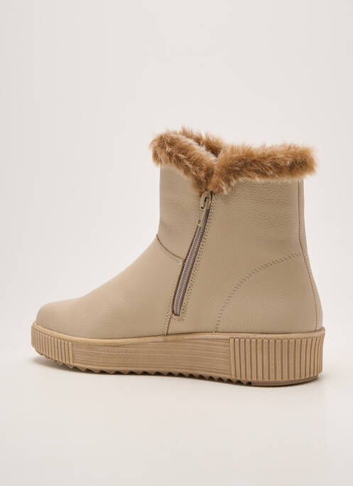 Bottines/boots fourrée talon plat jusqu'à 3cm beige REMONTE femme