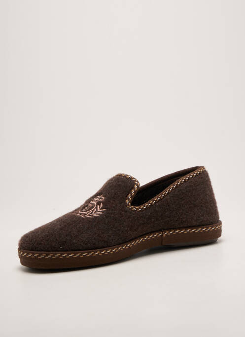 Chaussons/pantoufles bout rond bout rond marron LA MAISON DE L'ESPADRILLE homme