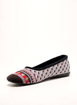 Chaussons/pantoufles bout rond talon plat jusqu'à 3cm gris LA MAISON DE L'ESPADRILLE femme