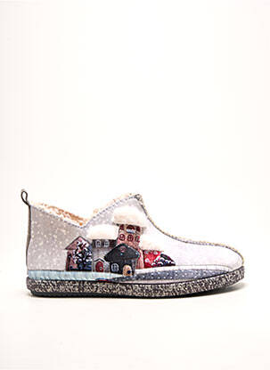 Chaussons/pantoufles bout rond talon plat jusqu'à 3cm gris OUF! femme