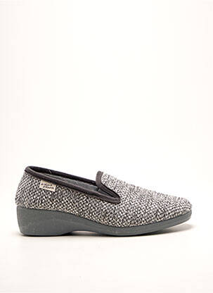 Chaussons/pantoufles bout rond talon de 4 à 6cm gris LA MAISON DE L'ESPADRILLE femme