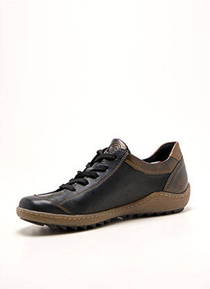 Baskets fermeture zip et lacets talon plat jusqu'à 3cm noir REMONTE femme