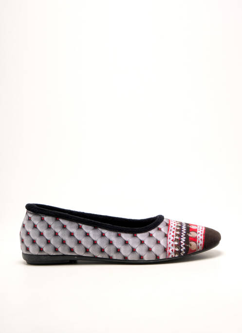 Chaussons/pantoufles bout rond talon plat jusqu'à 3cm gris LA MAISON DE L'ESPADRILLE femme