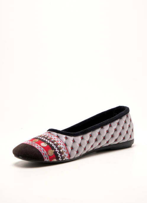 Chaussons/pantoufles bout rond talon plat jusqu'à 3cm gris LA MAISON DE L'ESPADRILLE femme