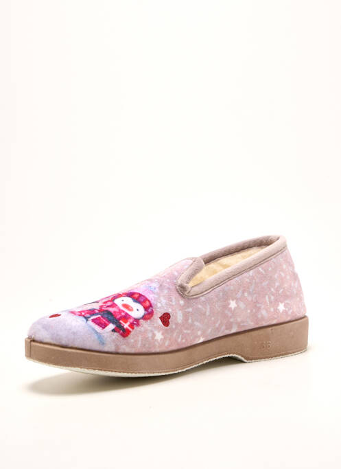 Chaussons/pantoufles bout rond talon plat jusqu'à 3cm rose LA MAISON DE L'ESPADRILLE femme