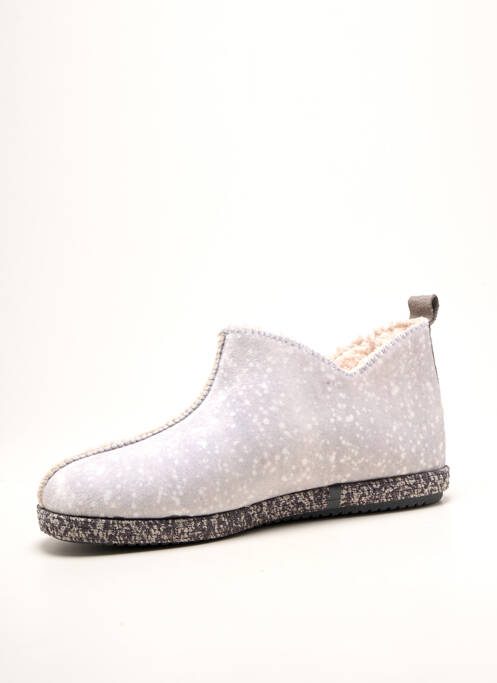 Chaussons/pantoufles bout rond talon plat jusqu'à 3cm gris OUF! femme