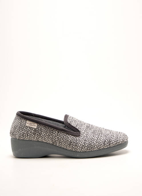 Chaussons/pantoufles bout rond talon de 4 à 6cm gris LA MAISON DE L'ESPADRILLE femme