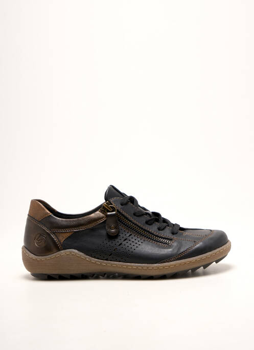 Baskets fermeture zip et lacets talon plat jusqu'à 3cm noir REMONTE femme
