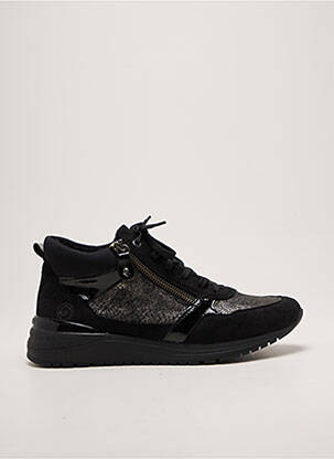 Baskets fermeture zip et lacets talon de 4 à 6cm noir REMONTE femme
