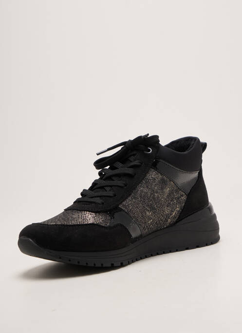 Baskets fermeture zip et lacets talon de 4 à 6cm noir REMONTE femme