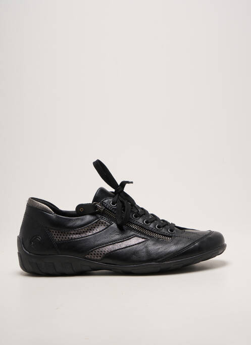 Baskets matière lisse talon plat jusqu'à 3cm noir REMONTE femme
