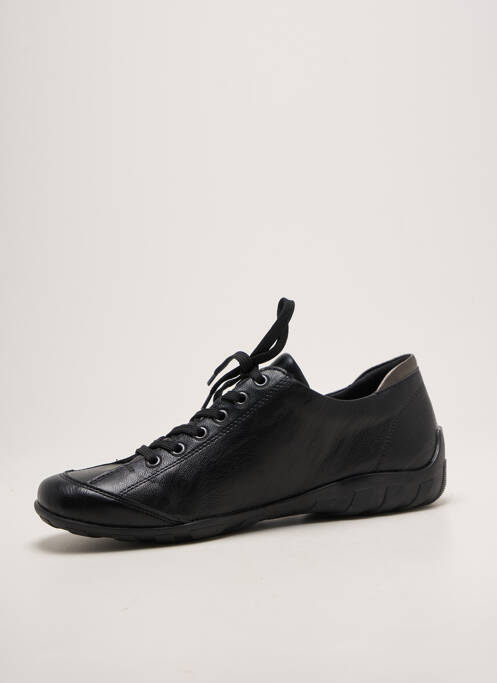 Baskets matière lisse talon plat jusqu'à 3cm noir REMONTE femme