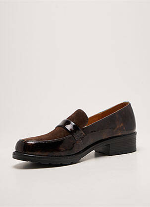 Mocassins tissage satiné talon plat jusqu'à 3cm marron INFINI femme