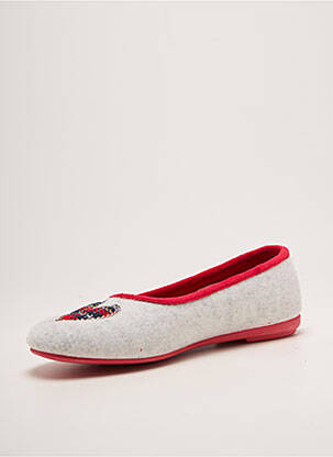 Chaussons/pantoufles bout rond talon plat jusqu'à 3cm rouge CHIC & RELAX femme